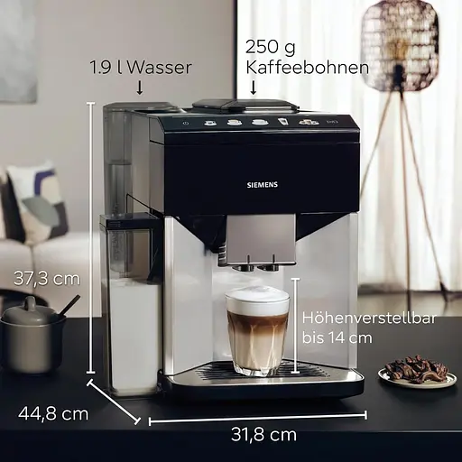 Полностью автоматическая кофеварка Siemens EQ500 Integral TQ513D01, множество фирменных специй для кофе, винилка для молока, встроенная - фото 5