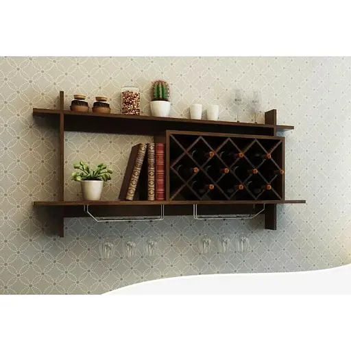 Настінна винна стійка Costway Kasta у стилі Loft - фото 3