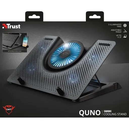 Підставка для ноутбуків Trust GXT 1125 Quno, до 17.3", BLUE LED, чорний - фото 5