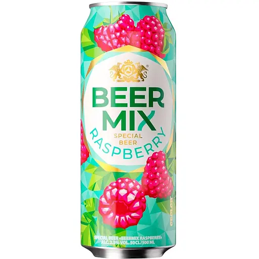 Пиво Оболонь Beermix Raspberry 2.4 % з/б 0.5 