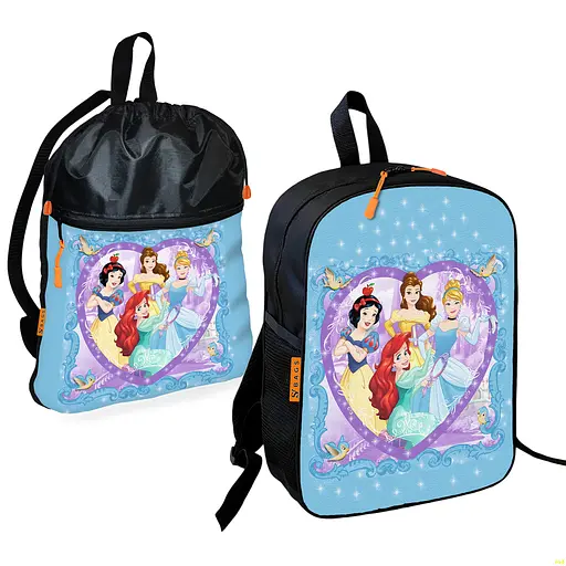Шкільний рюкзак дитячий Принцеси Діснея + Сумка для взуття спортивної форми рюкзак-мішок для дівчинки (01806)