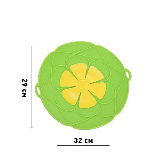 Силіконова кришка шумівка невикипайка непроливайка для каструлі, сковороди Ø 29 см, Kitchen Master Блакитний 86148 - фото 6