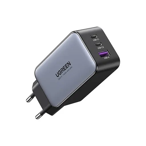 Зарядний пристрій блок живлення 3 порти Ugreen Nexode 65 W GaN II 2*Type-C + 1*USB (2C1A) 8823366 - фото 2