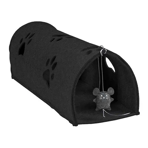 Повстяний будиночок-тунель із мишкою для котів Red Point Kitty Tunnel - 85х28х28 см