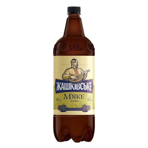 Пиво Жашківське М'яке, світле, фільтроване, 4,5%, 1,8 л