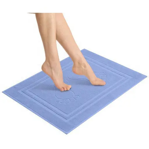 Килимок для ніг та ванної кімнати Idei бавовна жаккард з ніжками 50х70 см синій (8-35875*003)