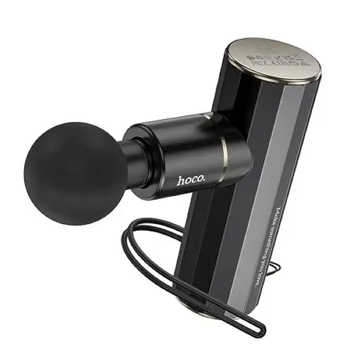 Портативний ручний масажер HOCO HP50 акумуляторний з насадками 3 рівнів швидкості Чорний - фото 1
