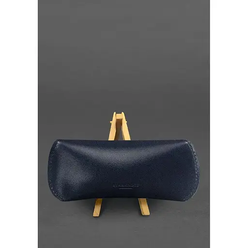 Кожаный чехол для очков BlankNote Краст с клапаном на магните Темно-синий  - фото 4