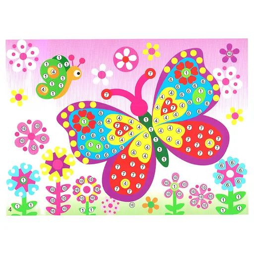 Детская мозаика по номерам "Бабочки" 13-126-9 разноцветные камешки