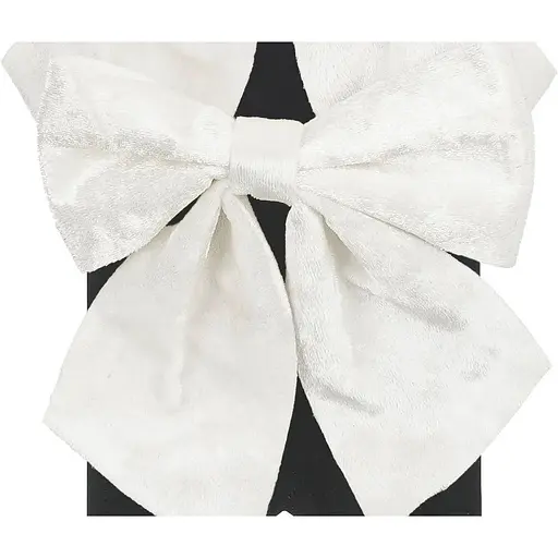 Бант декоративний Mica Decorations 13 см білий велюр 2 шт. (1181201) - фото 2