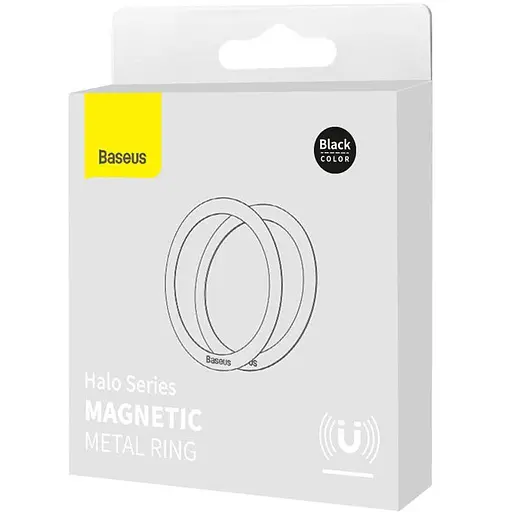Пластини для автотримачів Baseus Halo Series Magnetic Metal Ring Black PCCH000001 (136669) - фото 7