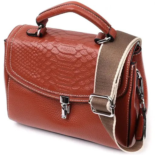 Сумка Vintage из натуральной кожи с защелкой 19х15х9 см sum0029040 - фото 1