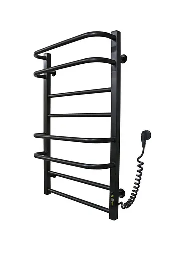 Електрична рушникосушарка Kosser Неліо 800x500/8 ER тайм. нержавілий сталь (черний) ДН01ER, Чорний матовий, Праве - фото 1