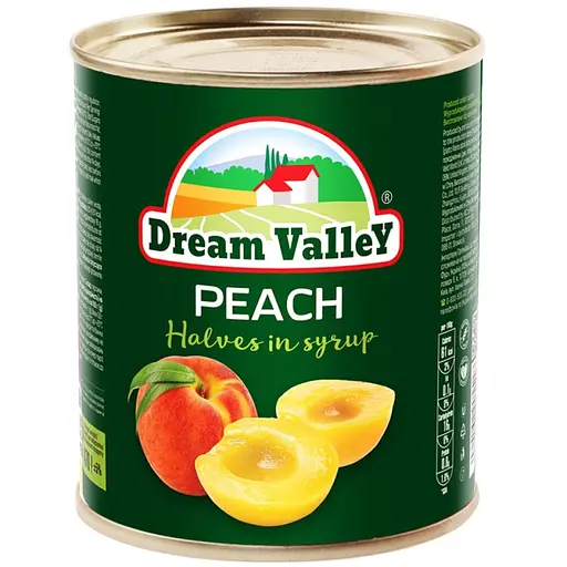 Персики половинками у сиропі Dream Valley 790 г