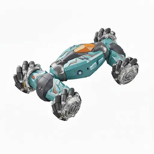 Радіокерована машина-перевертень YJ 098-3 A-02, 4х4, роликові колеса, акумулятор 3.7V, пульт 2.4GHz, браслет, Блакитна