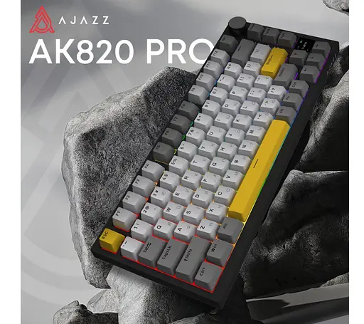Клавиатура игровая механическая беспроводная Ajazz AK-820B PRO Black RGB Flying Fish Switch Hot-Swap 2.4G/Bluetooth/USB - фото 6
