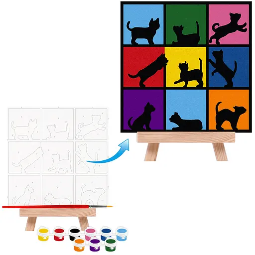 Картина по номерам Rosa Start Cats 15х15 см с мольбертом