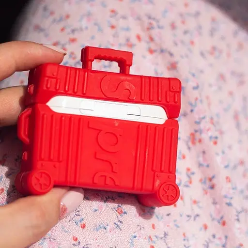 Силіконовий футляр Brand для навушників AirPods Pro + кільце Supreme red - фото 4