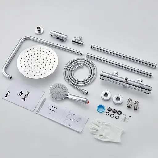 Термостатична душова лійка Ulytid 38℃ хромована душова система для ванної кімнати - фото 5