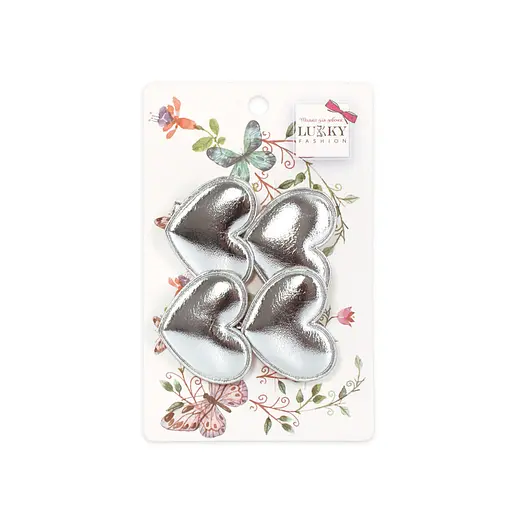 Затискач дитячий для волосся "Сердечко" Lukky T18547(срібний) - фото 1