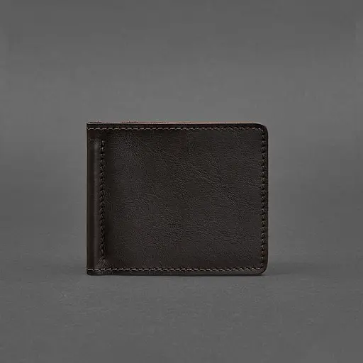 Мужской кожаный портмоне коричневый 1.0 зажим для денег - фото 6