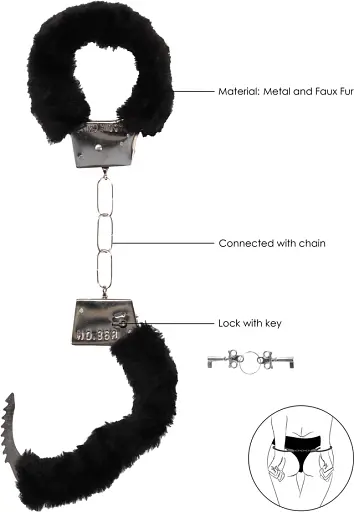 Наручники Ouch! Handcuffs Furry (чорний) - фото 4