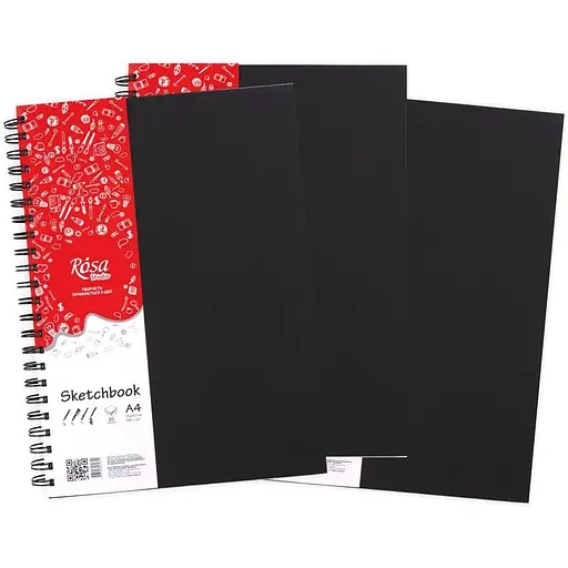 Блокнот на спирали A4 Rosa Studio (21х29.7см) 100г/м2 80л черный - фото 4