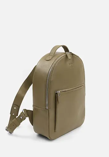 Кожаный рюкзак Groove M оливковый - фото 3