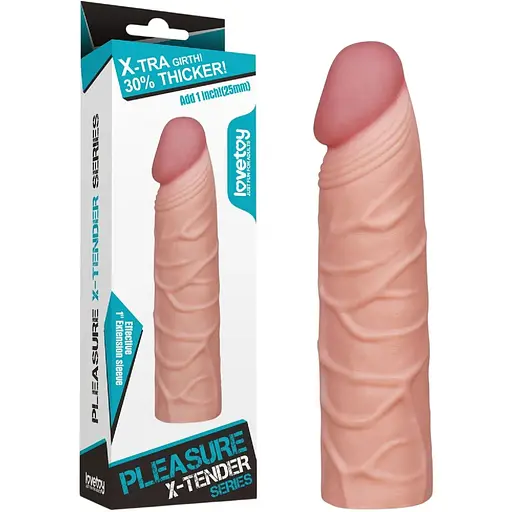 Насадка на пенис Lovetoy Pleasure X-Tender Penis Sleeve 17 см телесный