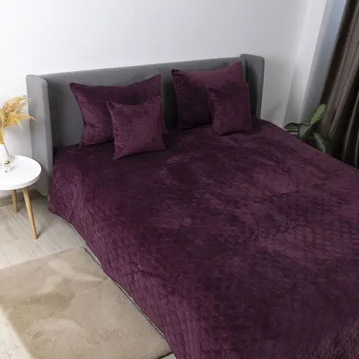 Покрывало TEP Velour бордо ромб прямой 220 x 240 см (4-00517_21765) - фото 4