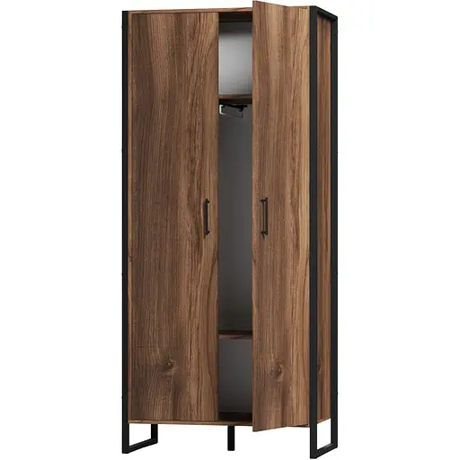 Шафа лофт закрита ОП-654 Orange-Line 860х400х1900 Чорний/Дуб Бароко рістретто