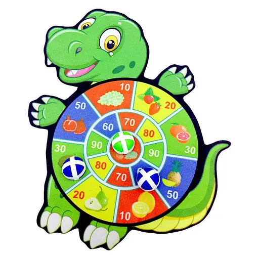 Дартс на липучках мягкий "Зверюшка" YS003, в пакете Динозаврик Вид 2 - фото 1