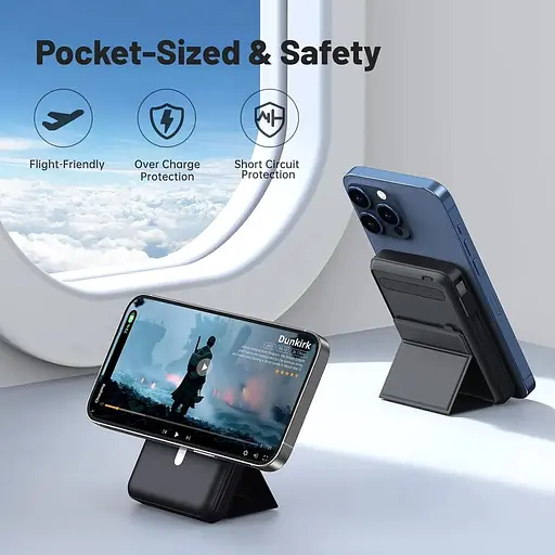 Портативний магнітний бездротовий зарядний пристрій Azmuth Magsafe Powerbank для iPhone 10000 мА·год, 22.5 Вт PD - фото 5