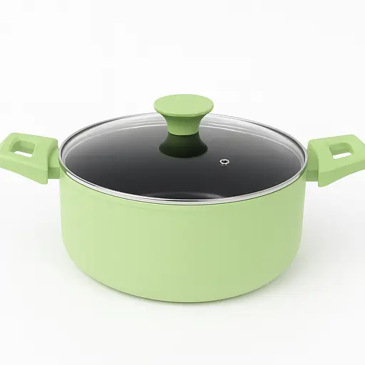 Кастрюля с крышкой литая мрамор "Megastone" с индукционным дном 3.0л