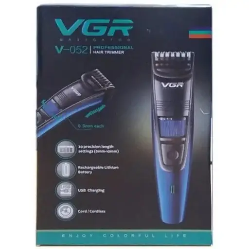 Чоловічий акумуляторний тример VGR V-052 для бороди з регульованою насадкою машинка для стрижки 5 Вт - фото 8