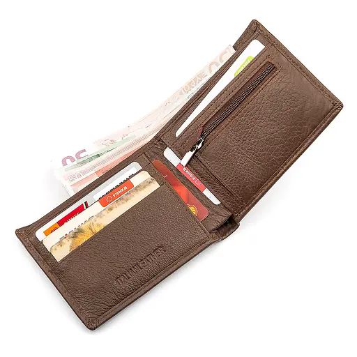 Мужской кожаный кошелек (ST-1) ST Leather 11.5х9х2.5 см acs0015172 - фото 3