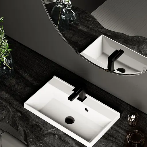 Раковина матовая врезная Amidicon Rubicon 60 600x350 из литого камня RUBICON_60_MAT, Белый матовый - фото 8