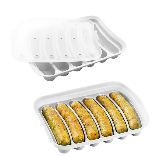 Форма для запікання випічки силіконова домашніх хот-догів, сосисок, ковбасок, кебаба кебабниця, A-plus Білий 86438 - фото 1