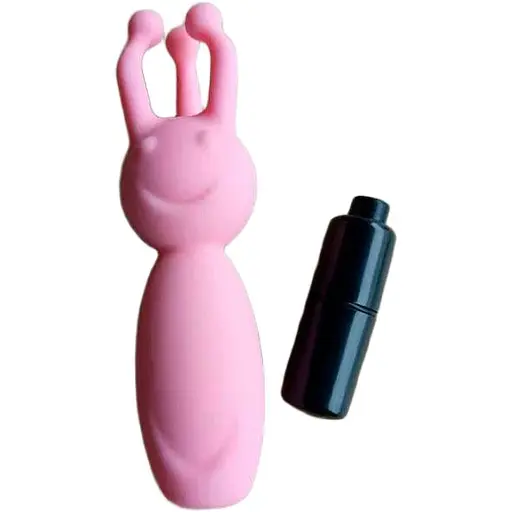 Вибратор с дополнительными усиками и улыбкой Розовый K0128-1