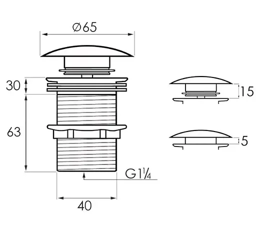 Сифон універсальний для умивальника Yoka black mat click-clack BK.SYPOP-14-BLK, Чорний матовий - фото 4