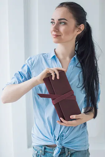 Кожаный тревел-кейс Voyager 1.0 бордовый Crazy Horse - фото 5