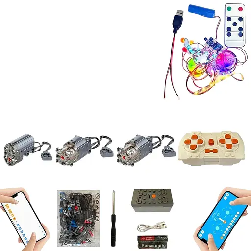 Супермотор та пульт дистанційного керування та комплект оновлення освітлення MYMG для Lego Technic Land Rover Defender 42110