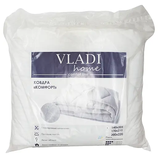 Ковдра стьобана антиалергенна 200 г/м2 Vladi 170х210 біла - фото 2