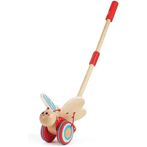 Дерев'яна каталка Hape E0340 Метелик розвиваюча іграшка з дерева для дівчаток та хлопчиків - фото 1