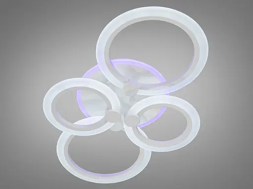 Дизайнерська люстра LED з діммером та підсвічуванням, 80Вт, білий - фото 2