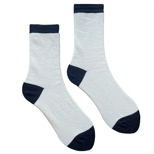 Шкарпетки жіночі "Контраст" з індійської бавовни кремовий 213104 - фото 1