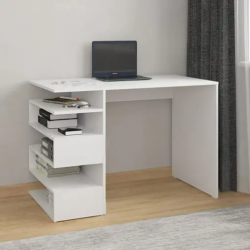 Комп'ютерний стіл з полицями id A-186 1100x756x598 мм Білий