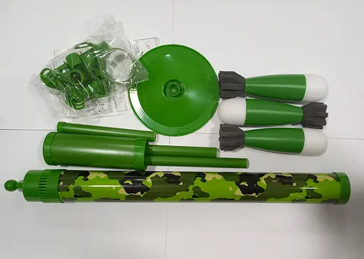 Миномет S 858-055 A, 3 снаряда, механический принцип работы, в коробке (6968521410019) - фото 1