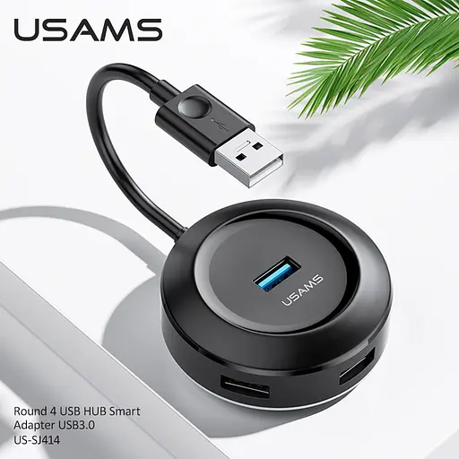 Разветвитель Usb хаб Usams US-SJ414 на 4 Usb Hub Smart Adapter - фото 2