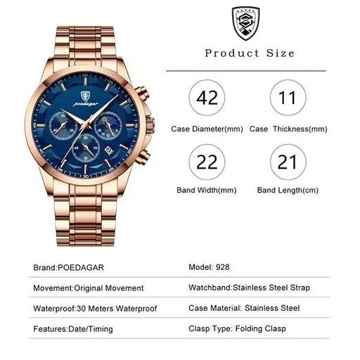 Мужские наручные часы Poedagar West RoseSteel - фото 7